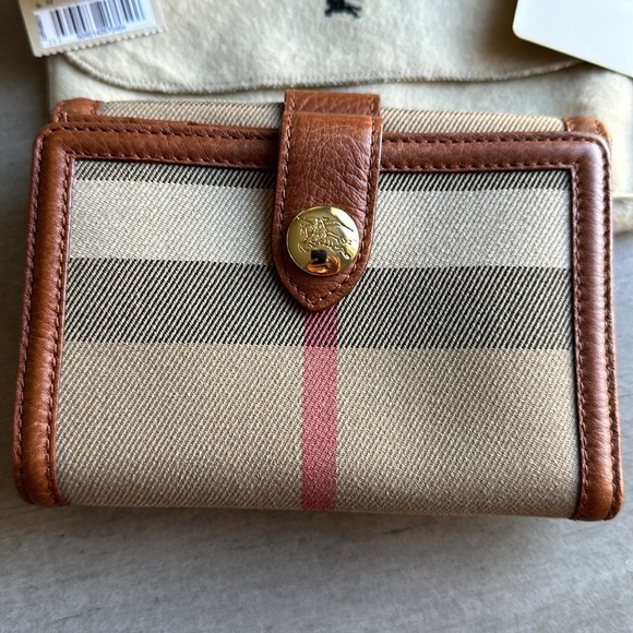 Like New Burberry Nova Check Compact Wallet with Buckle - Picture 3 of 7